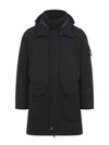 Polyester Micro Twill Long Down Parka Black - STONE ISLAND - BALAAN 2