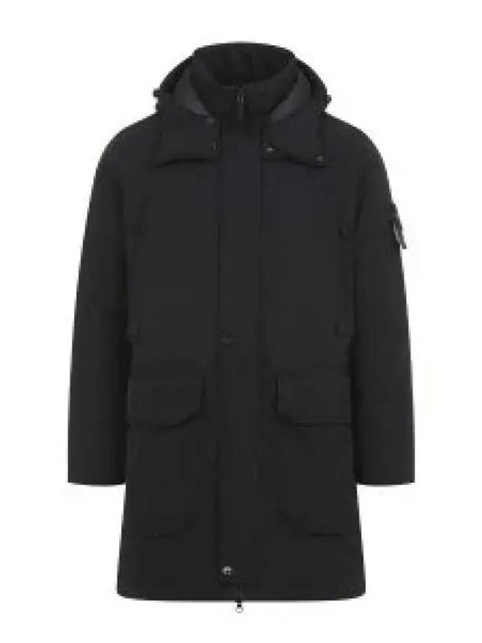 Polyester Micro Twill Long Down Parka Black - STONE ISLAND - BALAAN 2