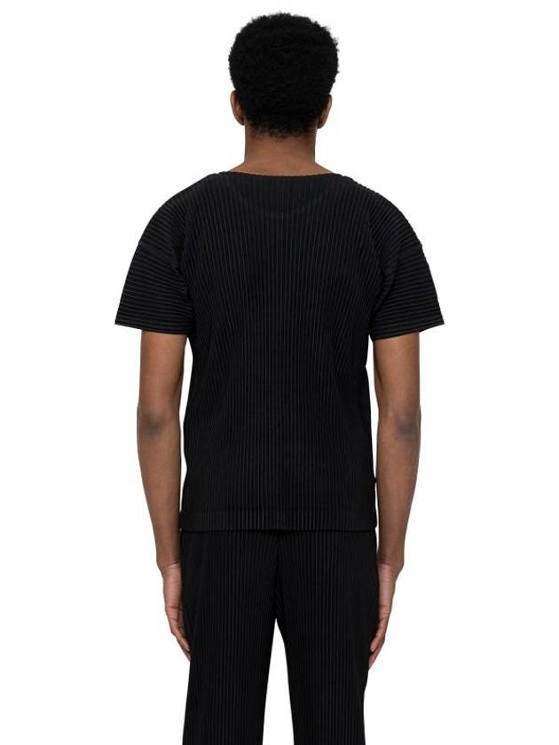 Pleated Short Sleeve T-Shirt Black - ISSEY MIYAKE - BALAAN 4