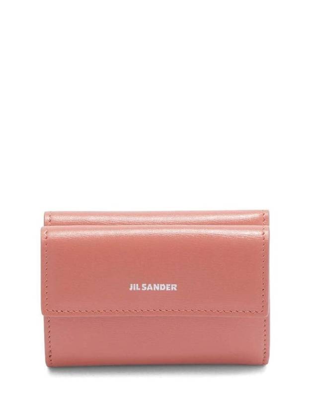 Engraved Logo Leather Card Wallet Pink - JIL SANDER - BALAAN 1