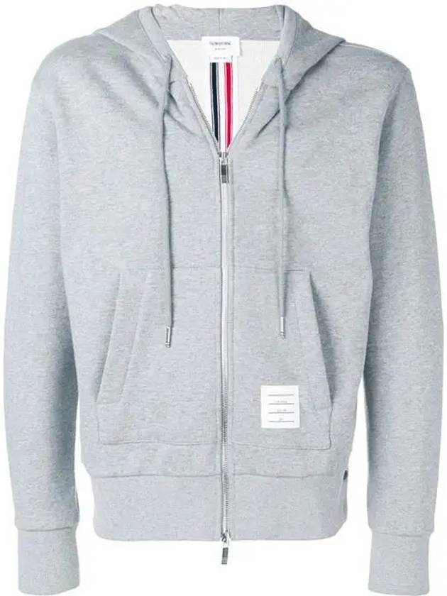 Center Back Stripe Cotton Zip Up Hoodie Navy - THOM BROWNE - BALAAN 3