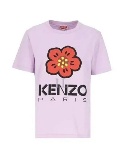 Women's Boke Flower Loose Fit Cotton Short Sleeve T-Shirt Wisteria - KENZO - BALAAN 2