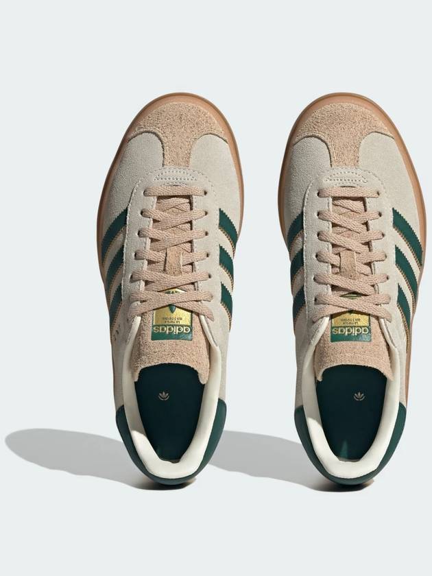 Women's Gazelle Bold Low Top Sneakers Cream White Green - ADIDAS - BALAAN 3