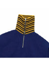 Stripe Collar Zip-Up Knit Top Blue - MARNI - BALAAN 6