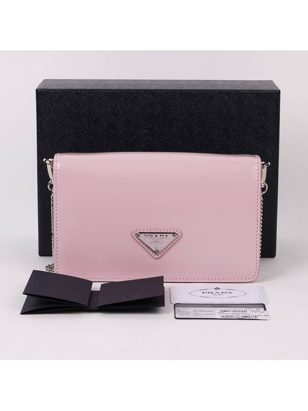 Triangular logo brushed mini cross bag 1BD307 - PRADA - BALAAN 10