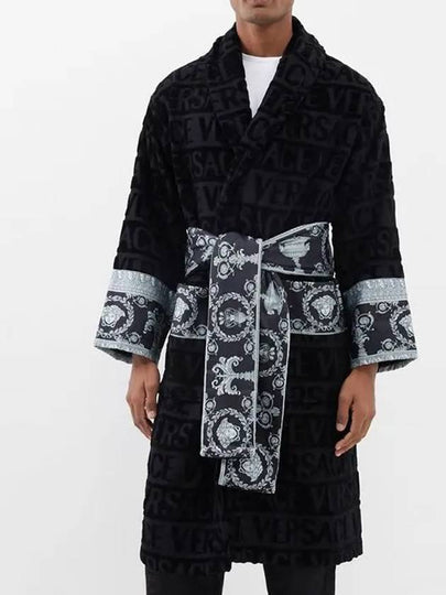 Baroque Pattern Bathrobe Lounge Wear Black - VERSACE - BALAAN 2