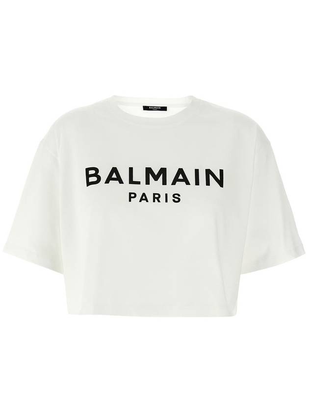 Logo Print Boxy Short Sleeve T-Shirt White - BALMAIN - BALAAN 2