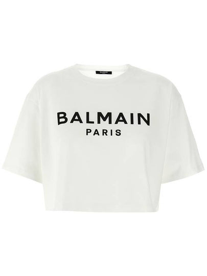 Logo Print Boxy Short Sleeve T-Shirt White - BALMAIN - BALAAN 2