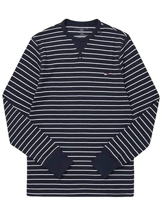 Men's Thermal Stripe Lounge Crew Neck Long Sleeve T-Shirt Navy - TOMMY HILFIGER - BALAAN 4