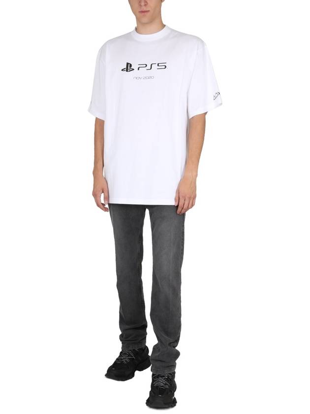 Men's PlayStation Logo Short Sleeve T-Shirt White - BALENCIAGA - BALAAN 3