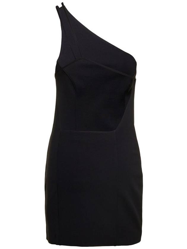 'Colorado' One Shoulder Mini Black Dress In Viscose Blend Woman Gauge81 - GAUGE81 - BALAAN 2