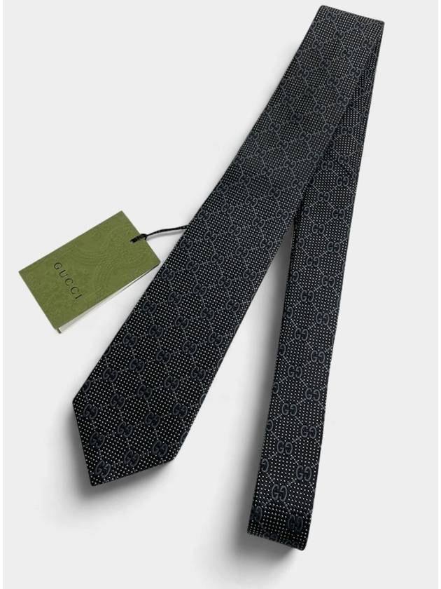 GG Diane slim silk tie black 408865 - GUCCI - BALAAN 4