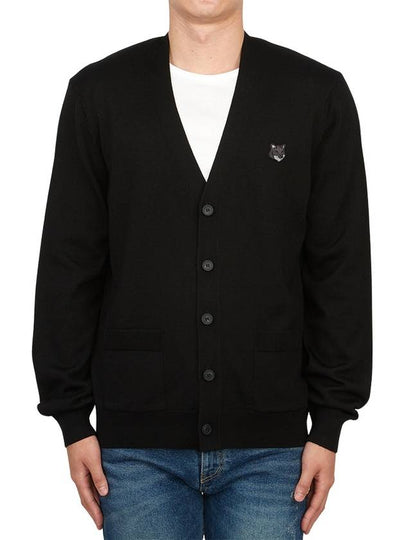 Bold Fox Head Patch Regular Cardigan Black - MAISON KITSUNE - BALAAN 2