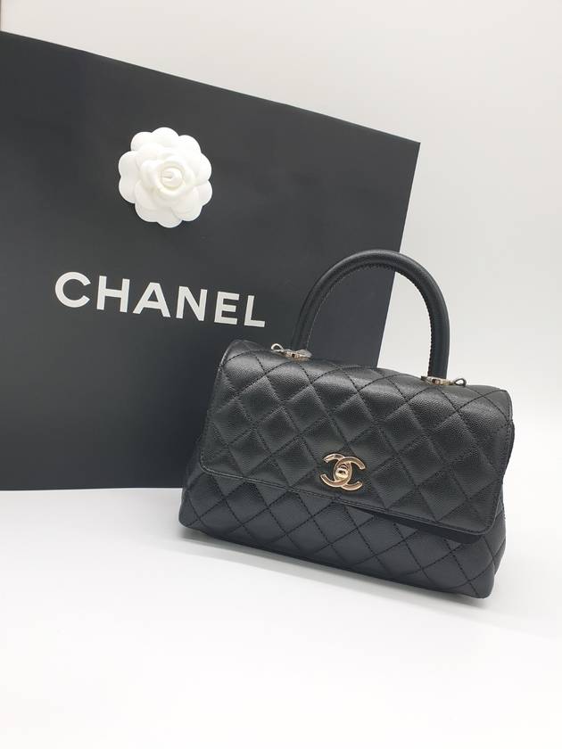 Coco Handle Caviar Gold Small Tote Bag Black - CHANEL - BALAAN 2