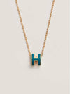 MiMini Pop H Pendant Necklace Gold Bleu Jean - HERMES - BALAAN 6