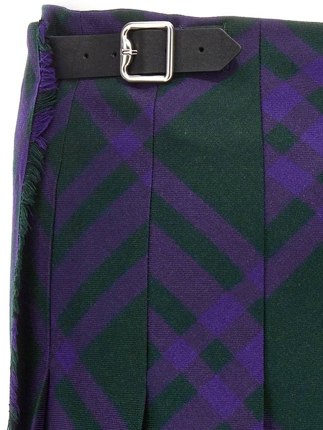 Vintage Check Wool A-Line Skirt Deep Royal - BURBERRY - BALAAN 5