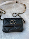 Silver Hardware 19 Chain Lambskin Card Wallet Black - CHANEL - BALAAN 3