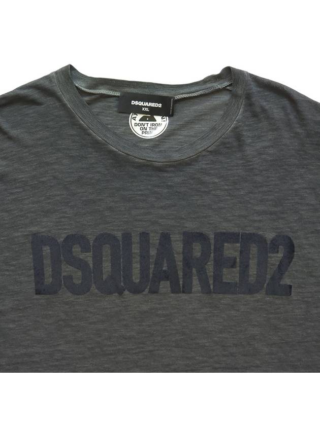 Men s Logo Short Sleeve T Shirt Charcoal S74GD0587 - DSQUARED2 - BALAAN 4