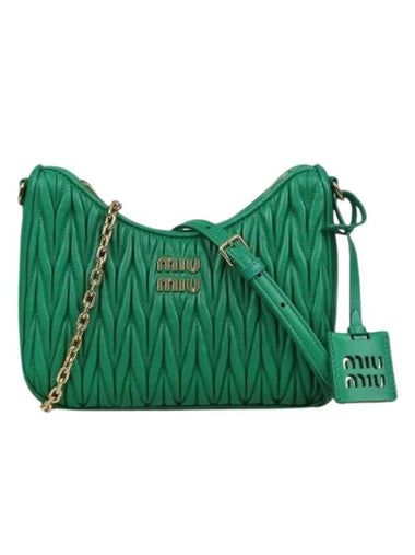 Matelasse Nappa Leather Shoulder Bag Green - MIU MIU - BALAAN 1