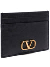 V Logo Signature Card Wallet Black - VALENTINO - BALAAN 4