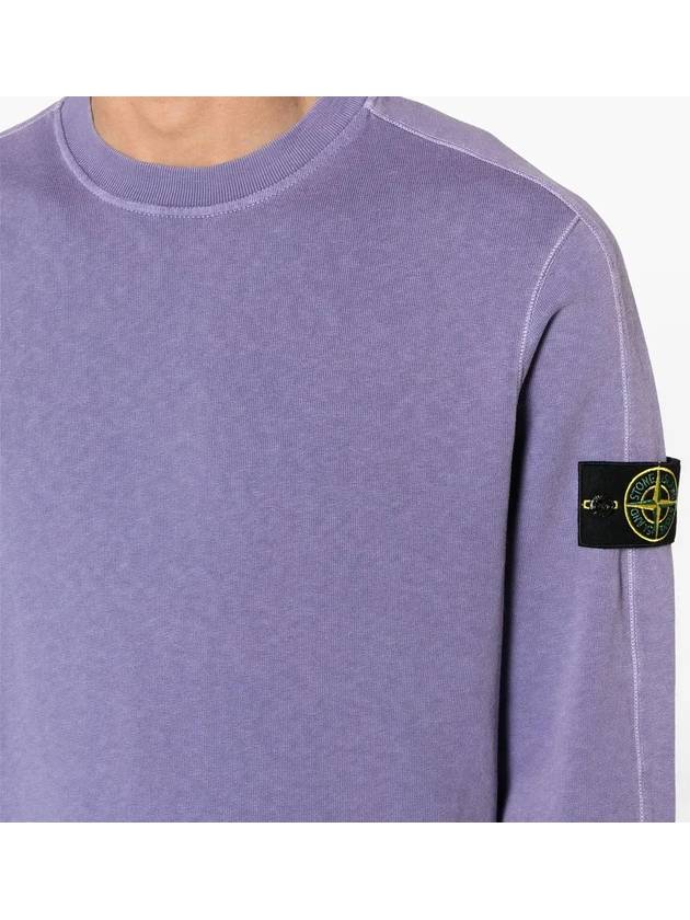 Logo Patch Crew Neck Sweatshirt Purple - STONE ISLAND - BALAAN 6