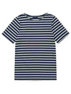 Levant Modern Striped Short Sleeve T-Shirt Navy Neige - SAINT JAMES - BALAAN 2