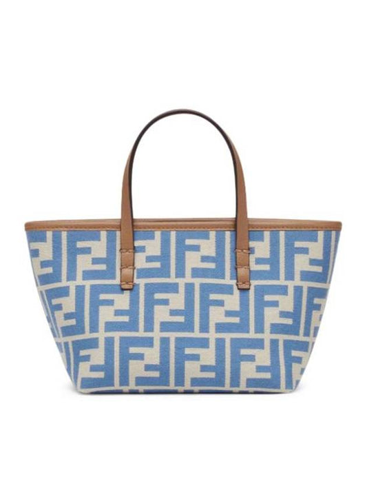 Roll FF Jacquard Small Tote Bag Blue - FENDI - BALAAN 1