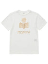 Zewel Logo Linen Short Sleeve T-Shirt White - ISABEL MARANT - BALAAN 6