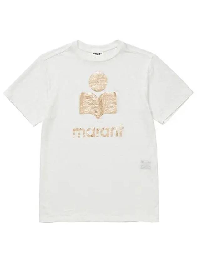 Zewel Logo Linen Short Sleeve T-Shirt White - ISABEL MARANT - BALAAN 6