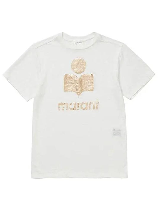 Zewel Logo Linen Short Sleeve T-Shirt White - ISABEL MARANT - BALAAN 2