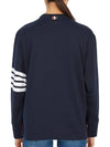 Engineered 4 Bar Medium Weight Jersey Oversized Long Sleeved T-Shirt Navy - THOM BROWNE - BALAAN 5