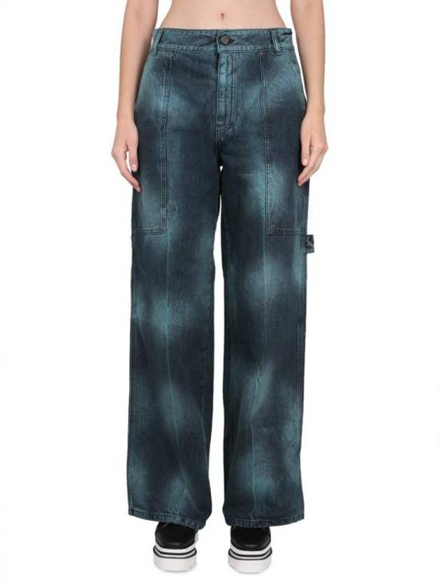 Denim Straight Pants 6D0150 3SPH403905 GREEN - STELLA MCCARTNEY - BALAAN 1