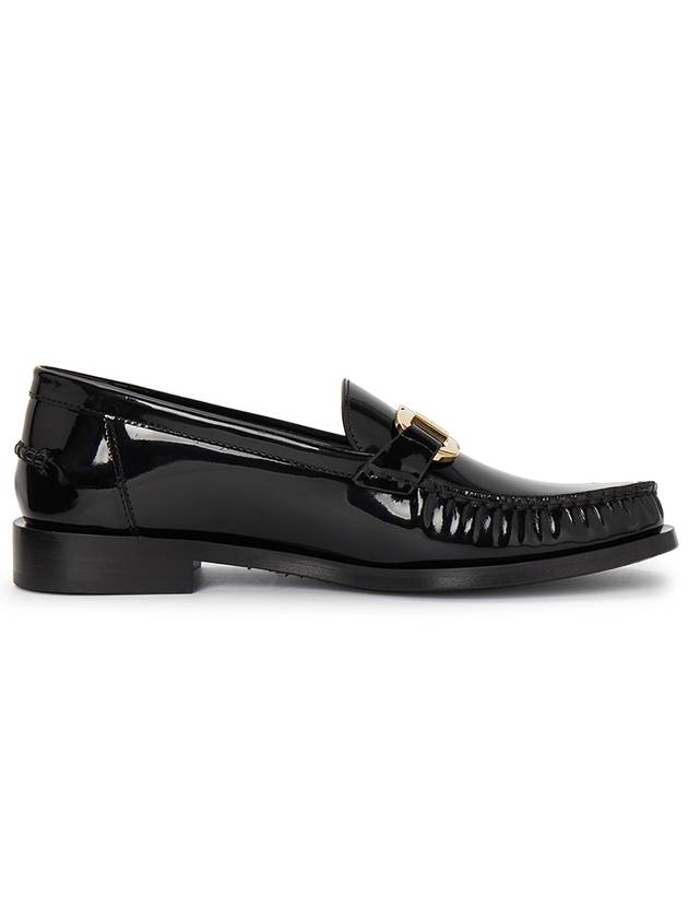 Moccasin Gancini Ornament Loafers Black - SALVATORE FERRAGAMO - BALAAN 5