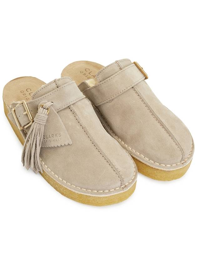 Women's Track Suede Mules Sand - CLARKS - BALAAN 4