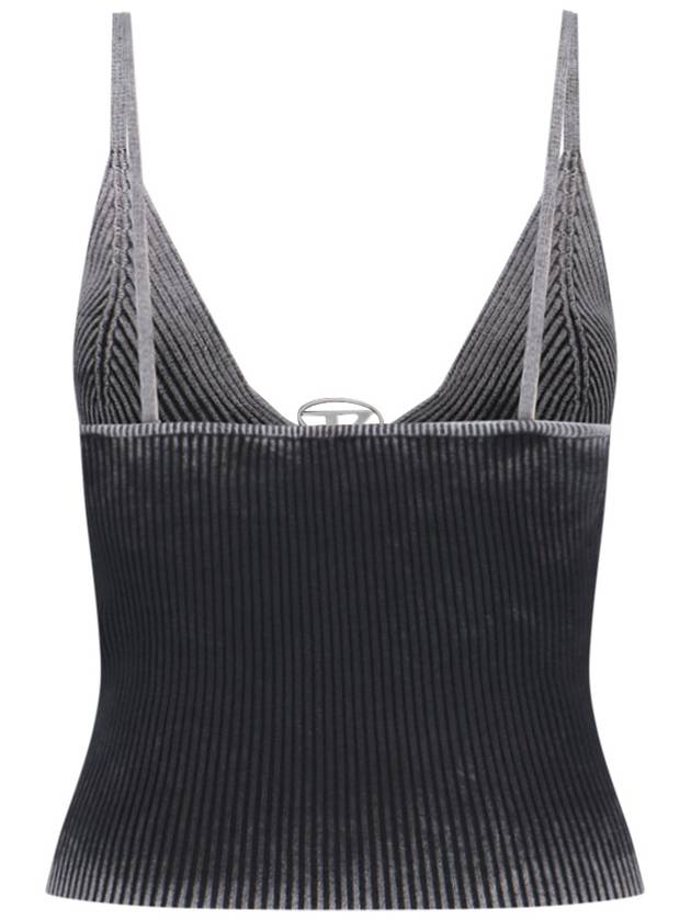 M Laila Faded Ribbed Knit Sleeveless Black - DIESEL - BALAAN 3