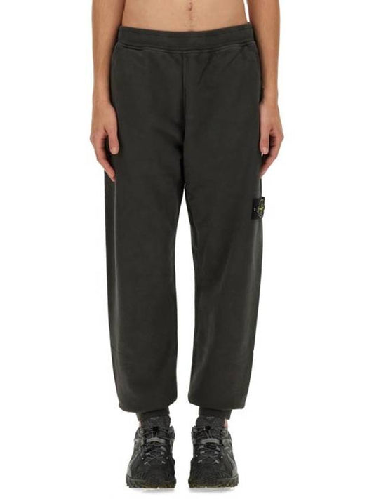 Signature Wappen Patch Cotton Baggy Pants Lead Grey - STONE ISLAND - BALAAN 1