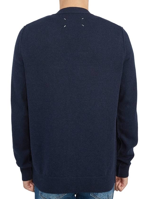 Cashmere Back Stitch Cardigan Navy - MAISON MARGIELA - BALAAN 5