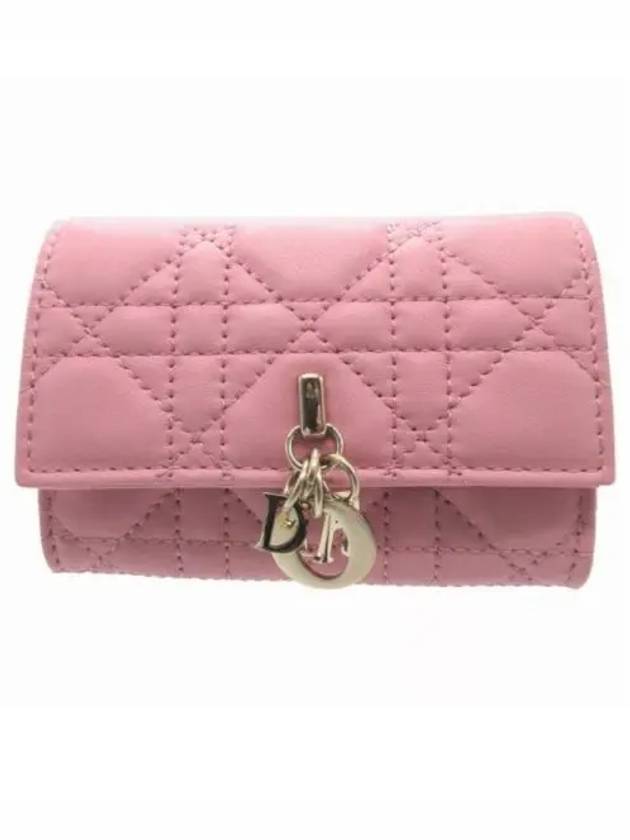 XS Lady Cannage Lambskin Half Wallet Pink - DIOR - BALAAN 2