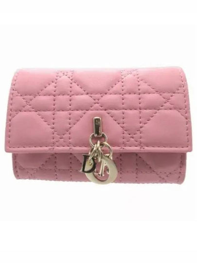 XS Lady Cannage Lambskin Half Wallet Pink - DIOR - BALAAN 2