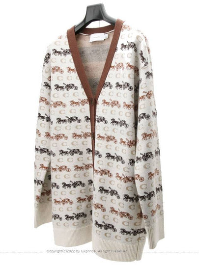 Horse C Printing Cardigan Cream Brown 11125hva - COACH - BALAAN 2