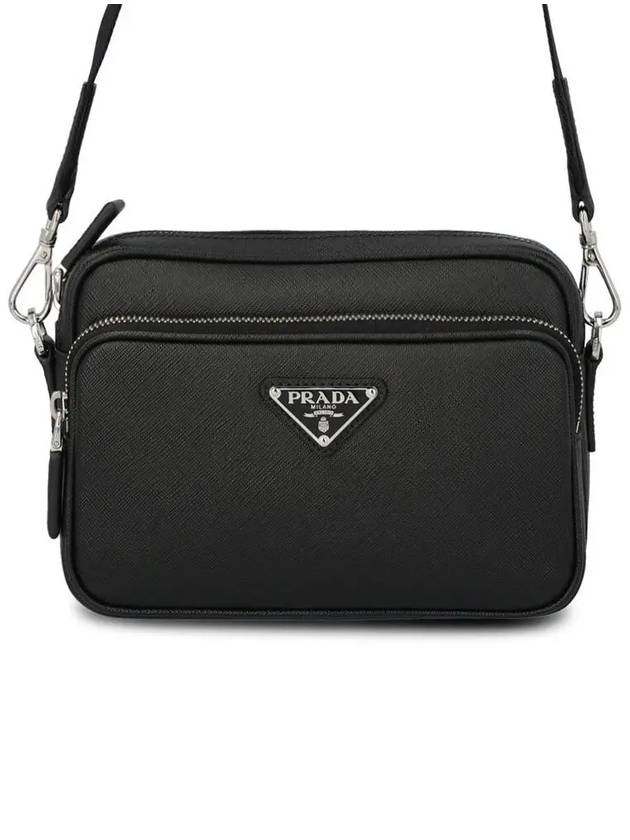 Saffiano Leather Shoulder Bag Black - PRADA - BALAAN 3