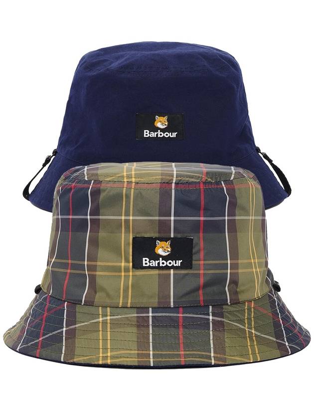 Cotton Reversible Bucket Hat Navy - BARBOUR - BALAAN 2