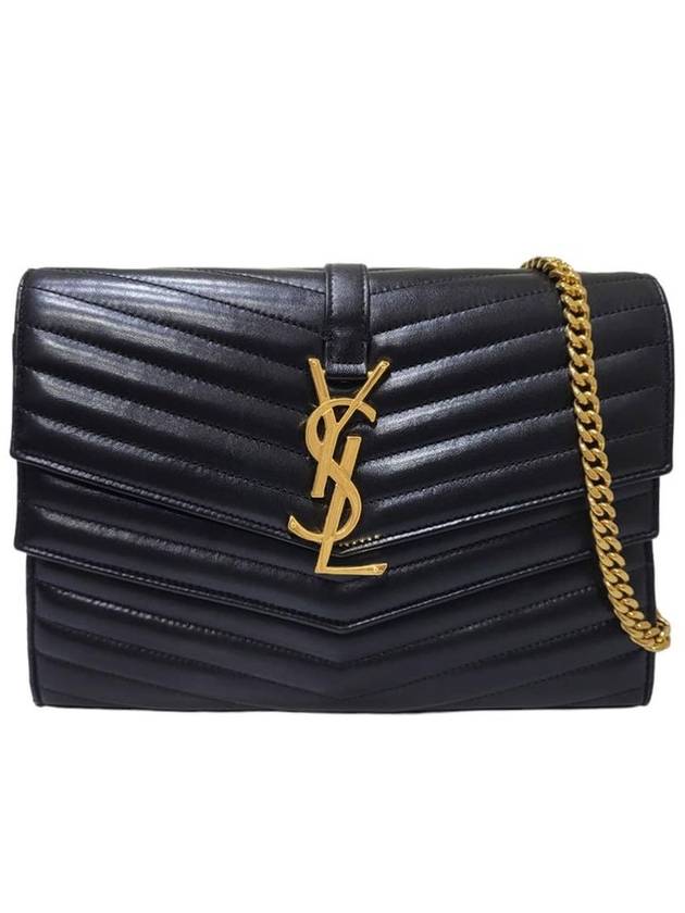 Women s 556830 Black Lambskin Sulpice Medium Gold Chain Shoulder Bag - SAINT LAURENT - BALAAN 1