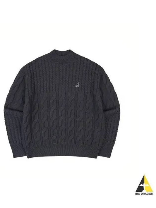 Basic Cable Sweater 1866 Charcoal - KANGOL - BALAAN 1