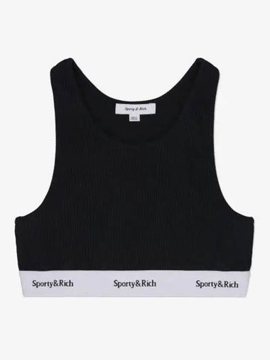 Serif Logo Sports Bra Black TC1011BK - SPORTY & RICH - BALAAN 1