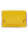 Saffiano Leather Trifold Half Wallet Yellow - MARNI - BALAAN 1