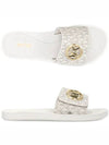 Signature Logo Canvas Slide Slippers Vanilla - MICHAEL KORS - BALAAN 2