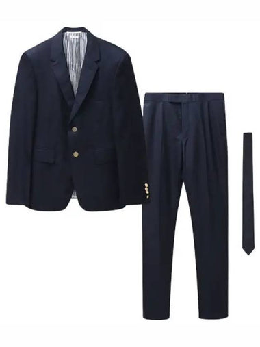 Classic fit super 120 count wool twill suit - THOM BROWNE - BALAAN 1