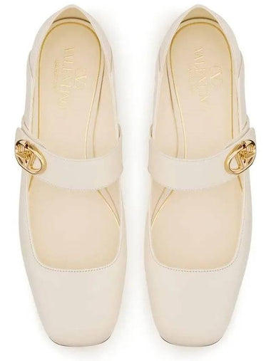 Women's V Logo Rocker Mary Jane Ballerina Ivory - VALENTINO - BALAAN 1