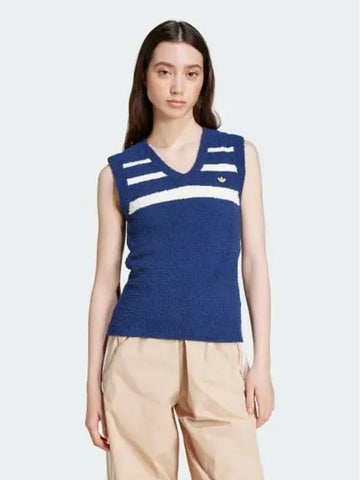 Premium Fully Fashioned Knit Top Women s Original Dark Blue IX1058 693547 - ADIDAS - BALAAN 1